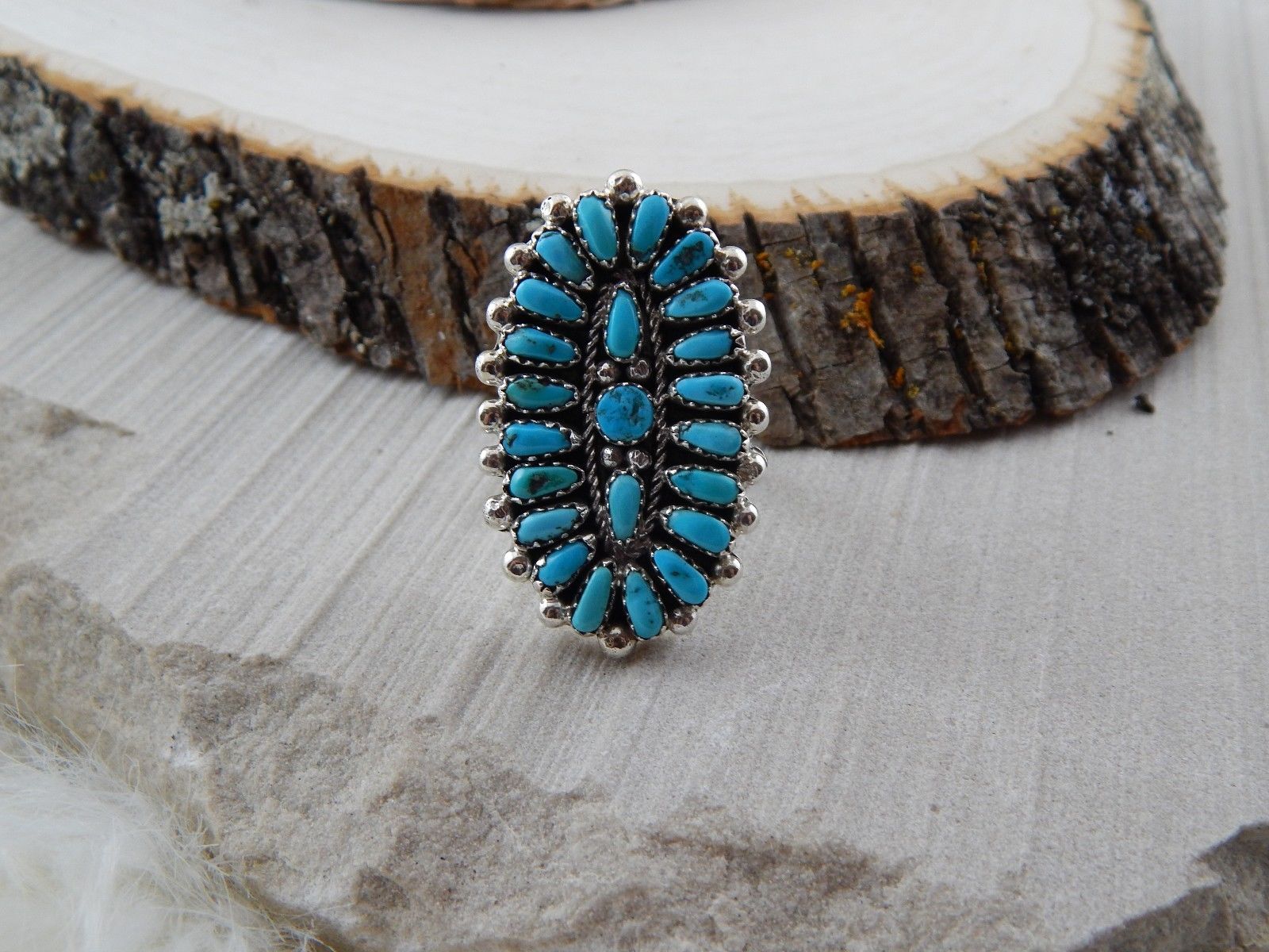 Navajo Sterling Silver & Turquoise Ring - Jaz Wilson - High Lonesome Trading