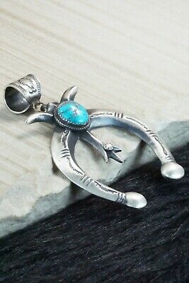 Turquoise and Sterling Silver Naja Pendant - Mary Cayatineto