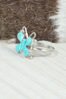 Turquoise & Sterling Silver Ring - Sylvia Noche - Size 7.75