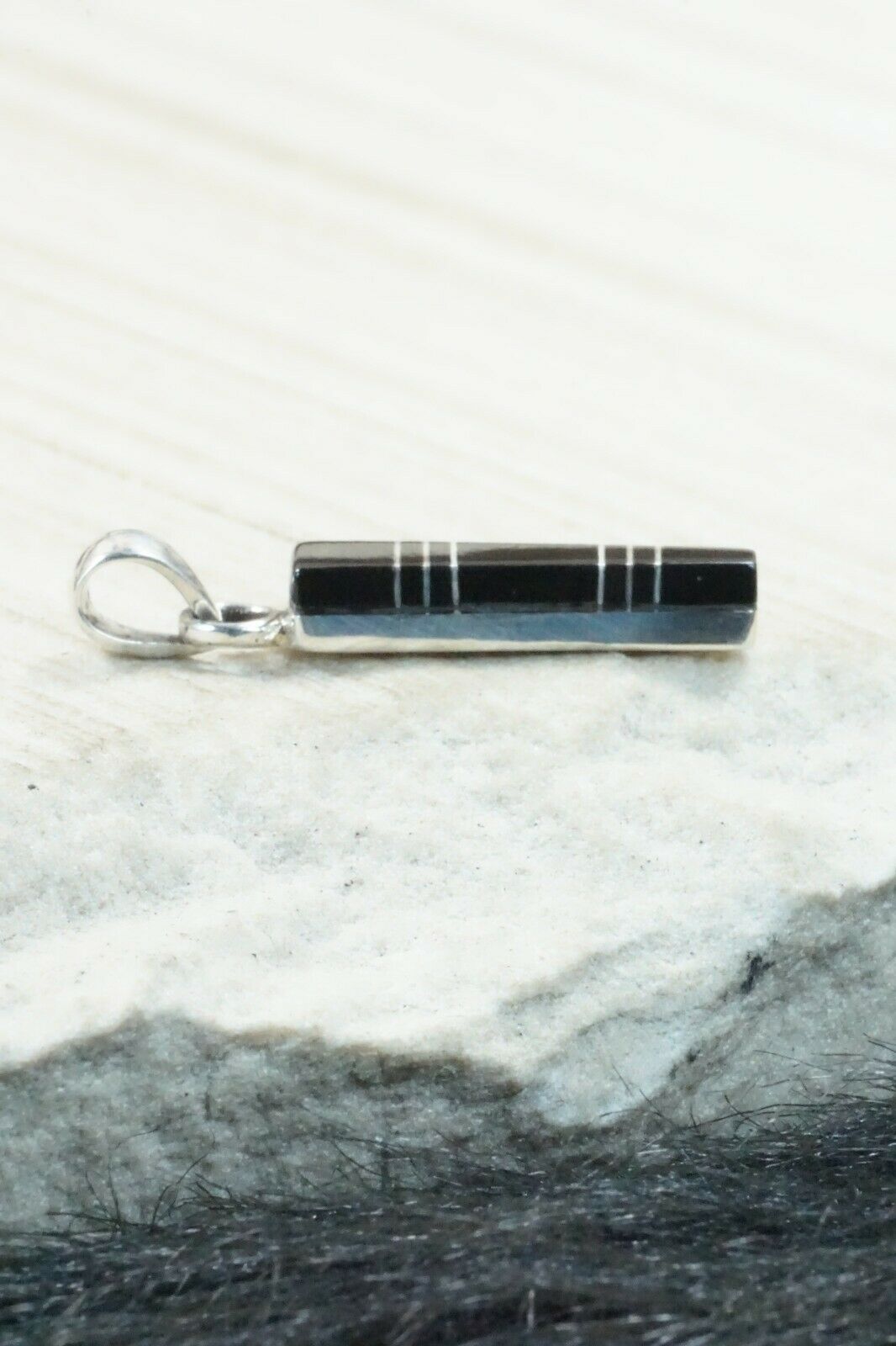 Onyx & Sterling Silver Pendant - MaDarrel Kallestewa