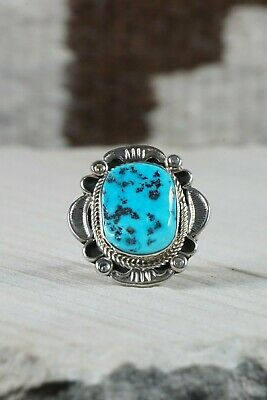 Navajo Turquoise and Sterling Silver Ring - Rita Tom - Size 11 - High Lonesome Trading