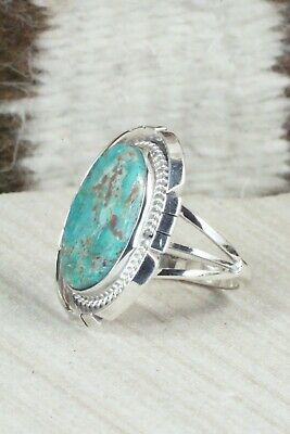 Turquoise & Sterling Silver Ring - Samuel Yellowhair - Size 8.75