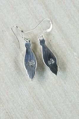 Navajo Onyx & Sterling Silver Earrings - Judy Largo - High Lonesome Trading