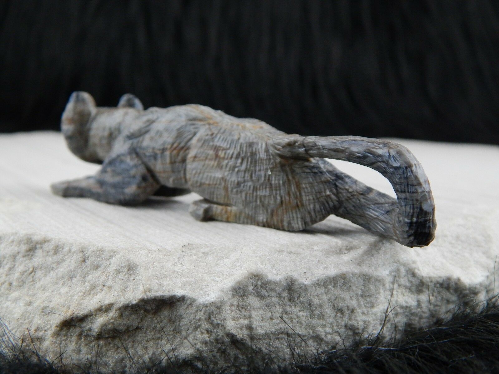 Mountain Lion Zuni Fetish Carving - Anthony Mecale - High Lonesome Trading