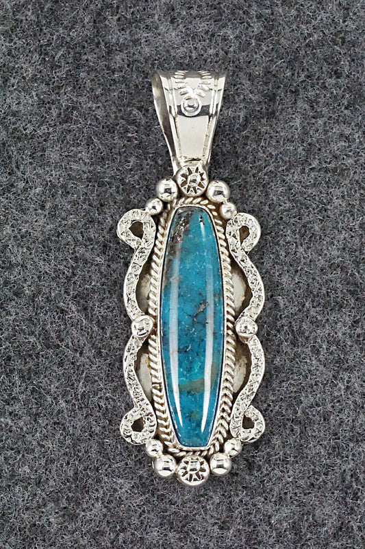 Turquoise and Sterling Silver Pendant - Bobby Platero