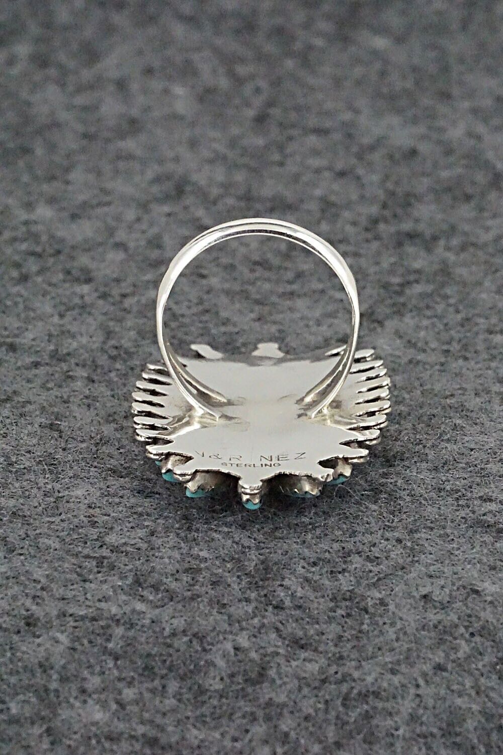 Turquoise & Sterling Silver Ring - Nathaniel Nez - Size 7