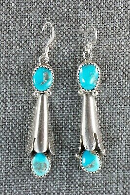 Navajo Turquoise & Sterling Silver Earrings - Roger Pino