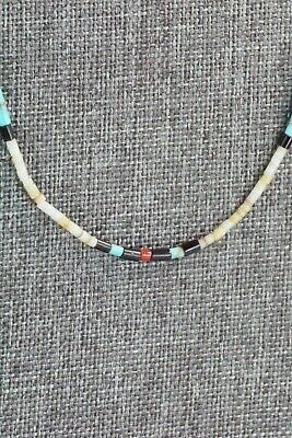 Turquoise, Shell, Coral & Sterling Silver Necklace - Esquipula Tenorio