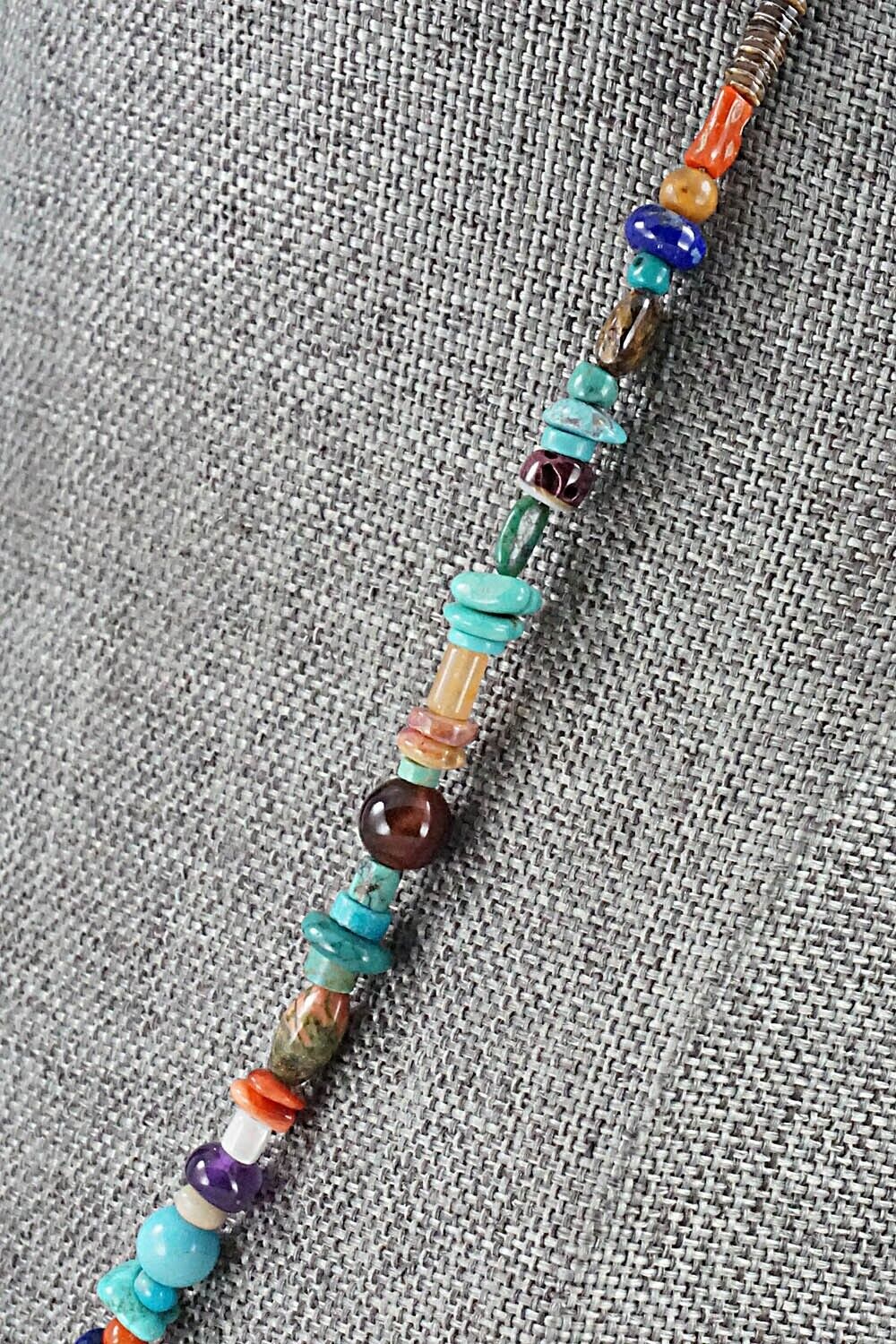 Multi Stone and Sterling Silver Necklace - Helen Tsosie