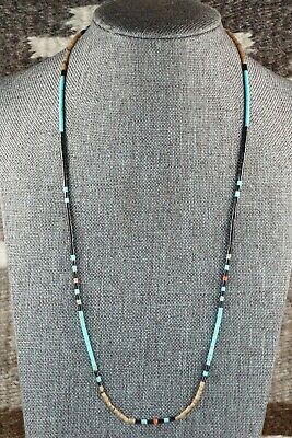 Turquoise, Shell, Coral & Sterling Silver Necklace - Esquipula Tenorio