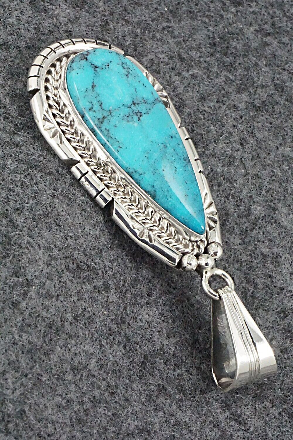 Turquoise & Sterling Silver Pendant - Samuel Yellowhair