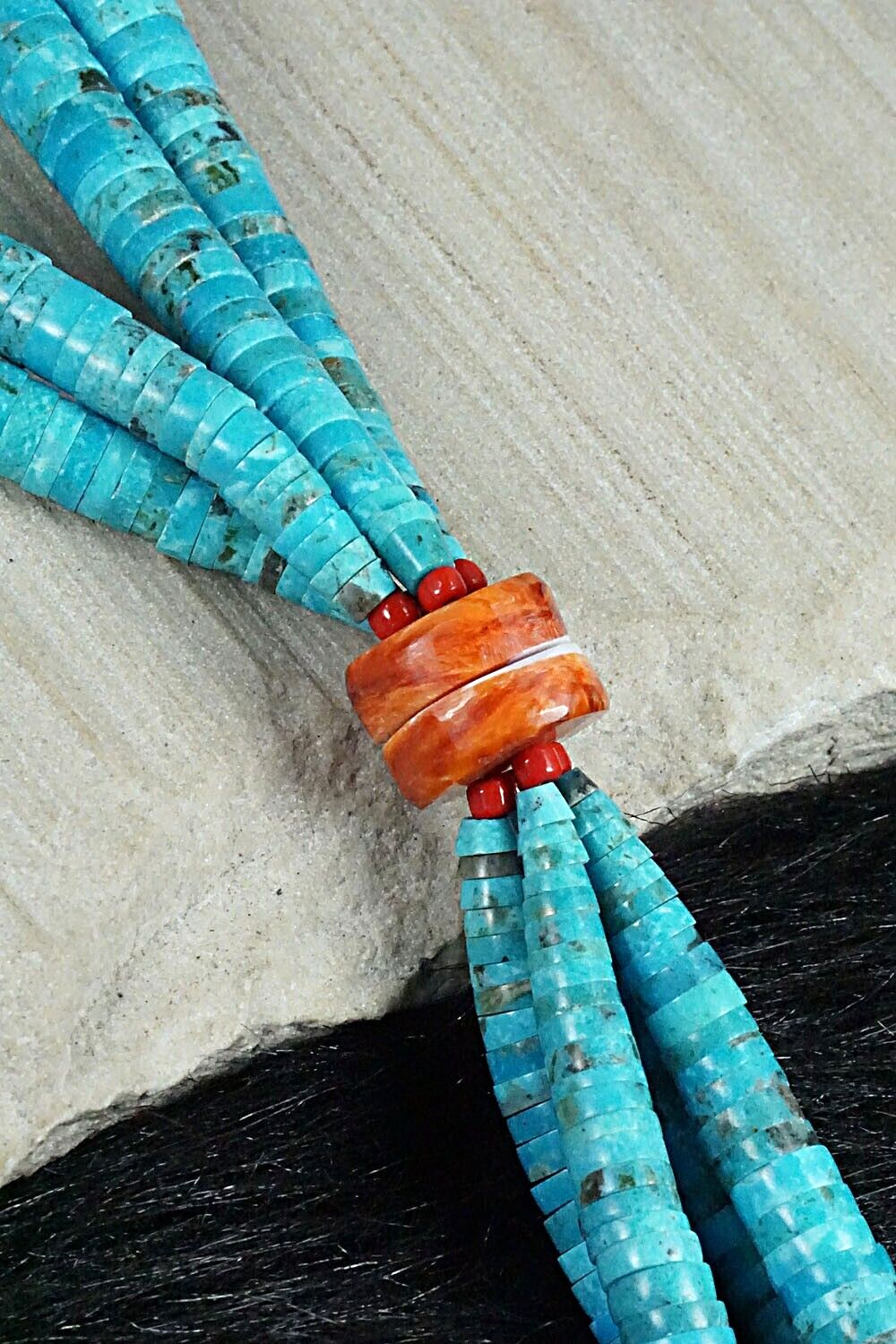 Turquoise & Spiny Oyster Necklace - Lupe Lovato