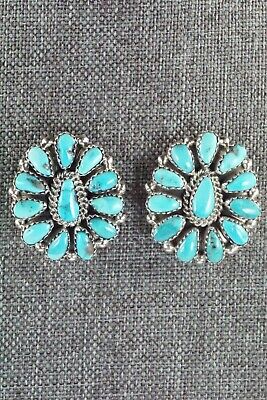 Turquoise & Sterling Silver Earrings - Eunise Wilson