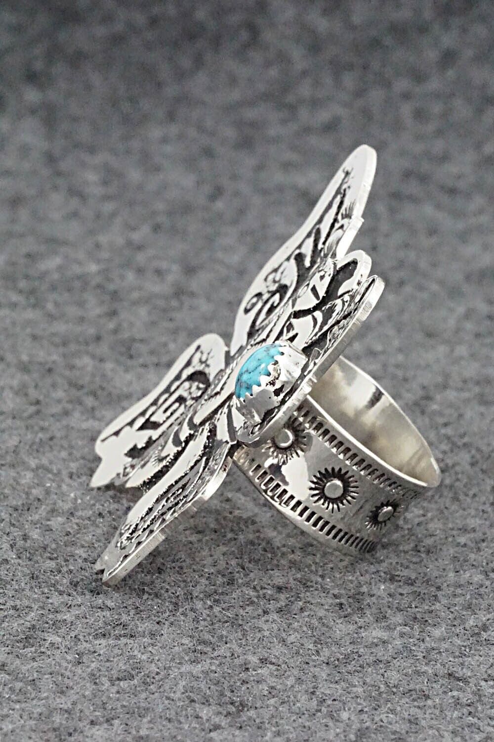 Turquoise & Sterling Silver Ring - Richard Singer - Size 7.5 (Adj.)