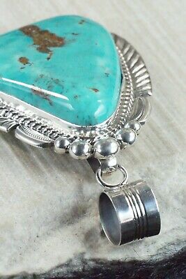 Turquoise and Sterling Silver Pendant - Alvin Joe