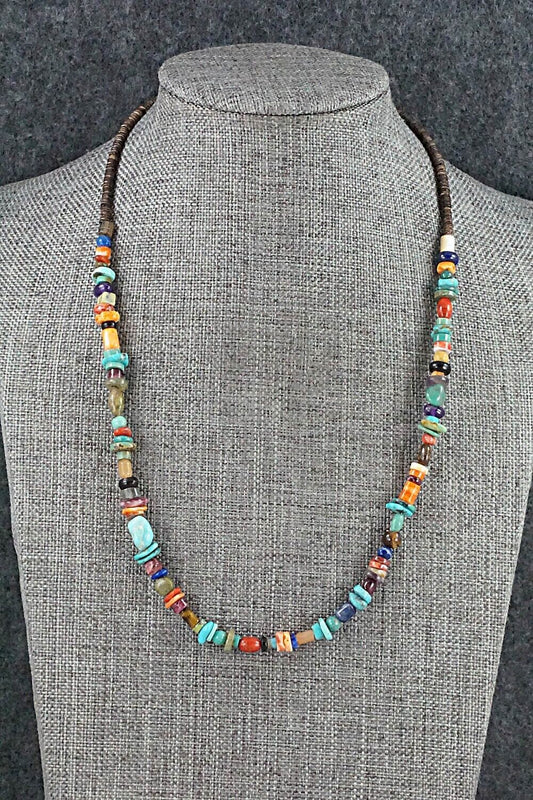 Multi Stone and Sterling Silver Necklace - Helen Tsosie