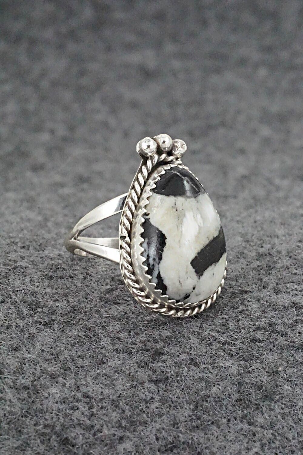 White Buffalo & Sterling Silver Ring - Benjamin Martinez - Size 5.75