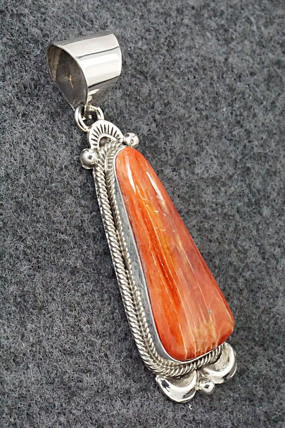 Spiny Oyster and Sterling Silver Pendant - Juanita Long