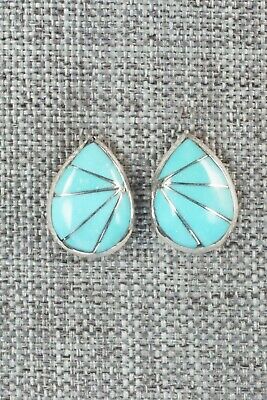 Turquoise & Sterling Silver Earrings - Evelyn Mahkee