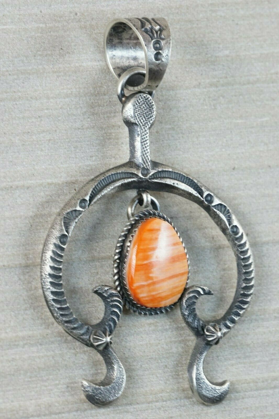 Navajo Spiny Oyster and Sterling Silver Pendant - Eva & Linberg Billah - High Lonesome Trading