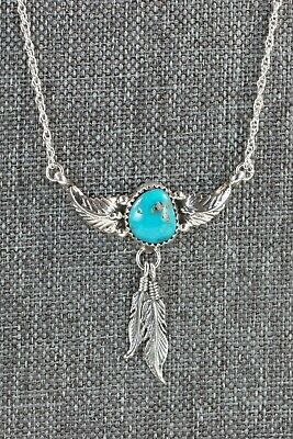 Navajo Turquoise and Sterling Silver Necklace - Roger Pino