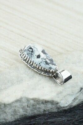 White Buffalo & Sterling Silver Pendant - Alvin Joe