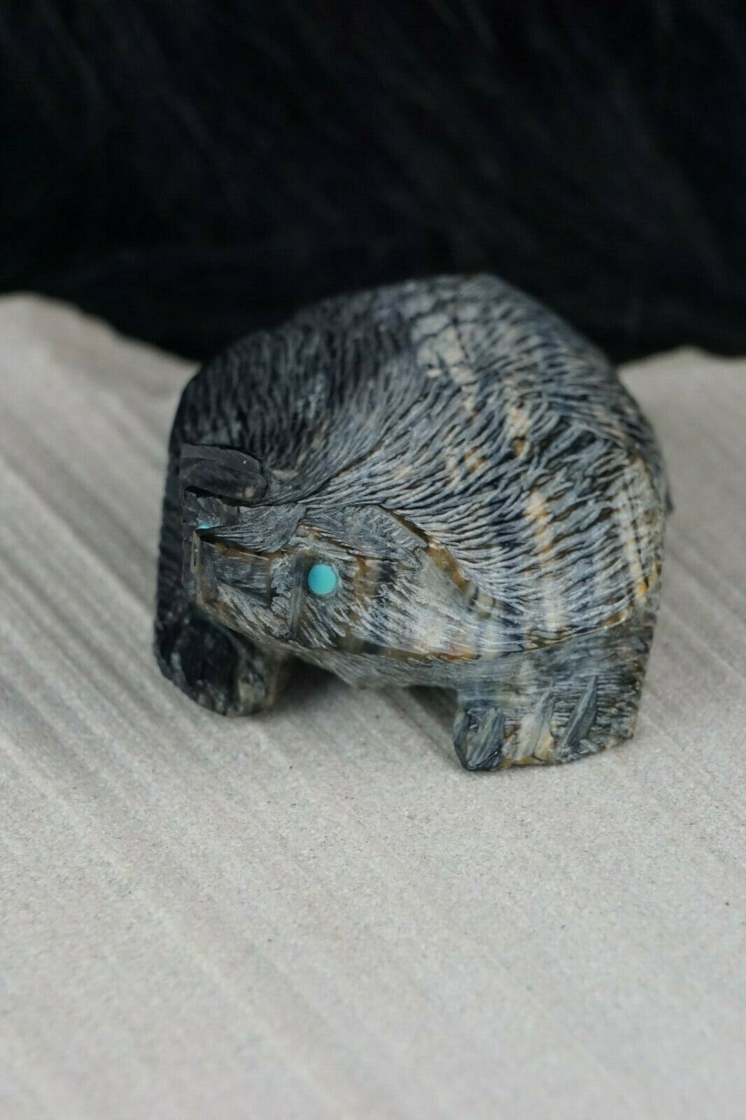 Badger Zuni Fetish Carving - Alvin Haloo - High Lonesome Trading