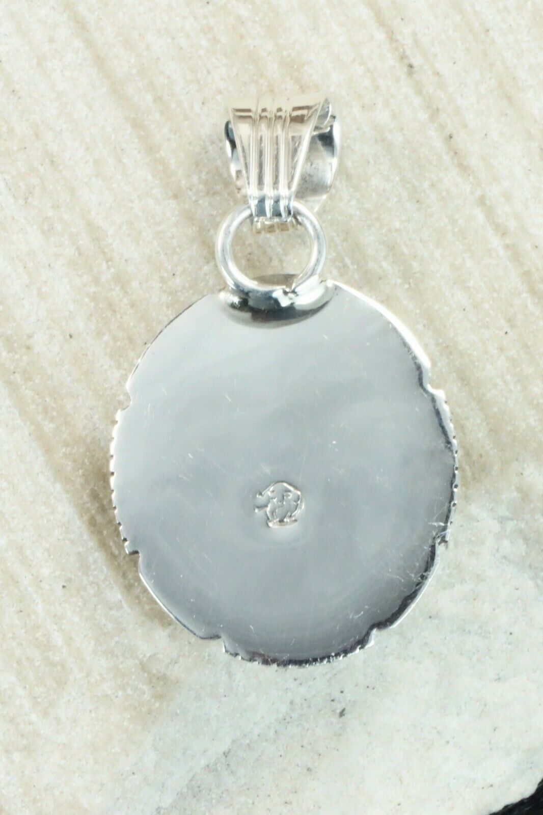 White Buffalo & Sterling Silver Pendant - Daniel Benally