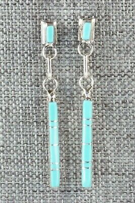 Turquoise & Sterling Silver Earrings - Roland Natachu