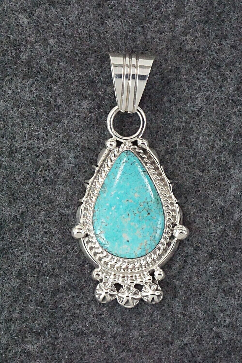 Turquoise and Sterling Silver Pendant - Bobby Platero