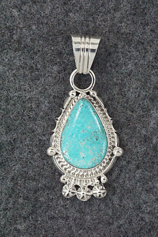 Turquoise and Sterling Silver Pendant - Bobby Platero