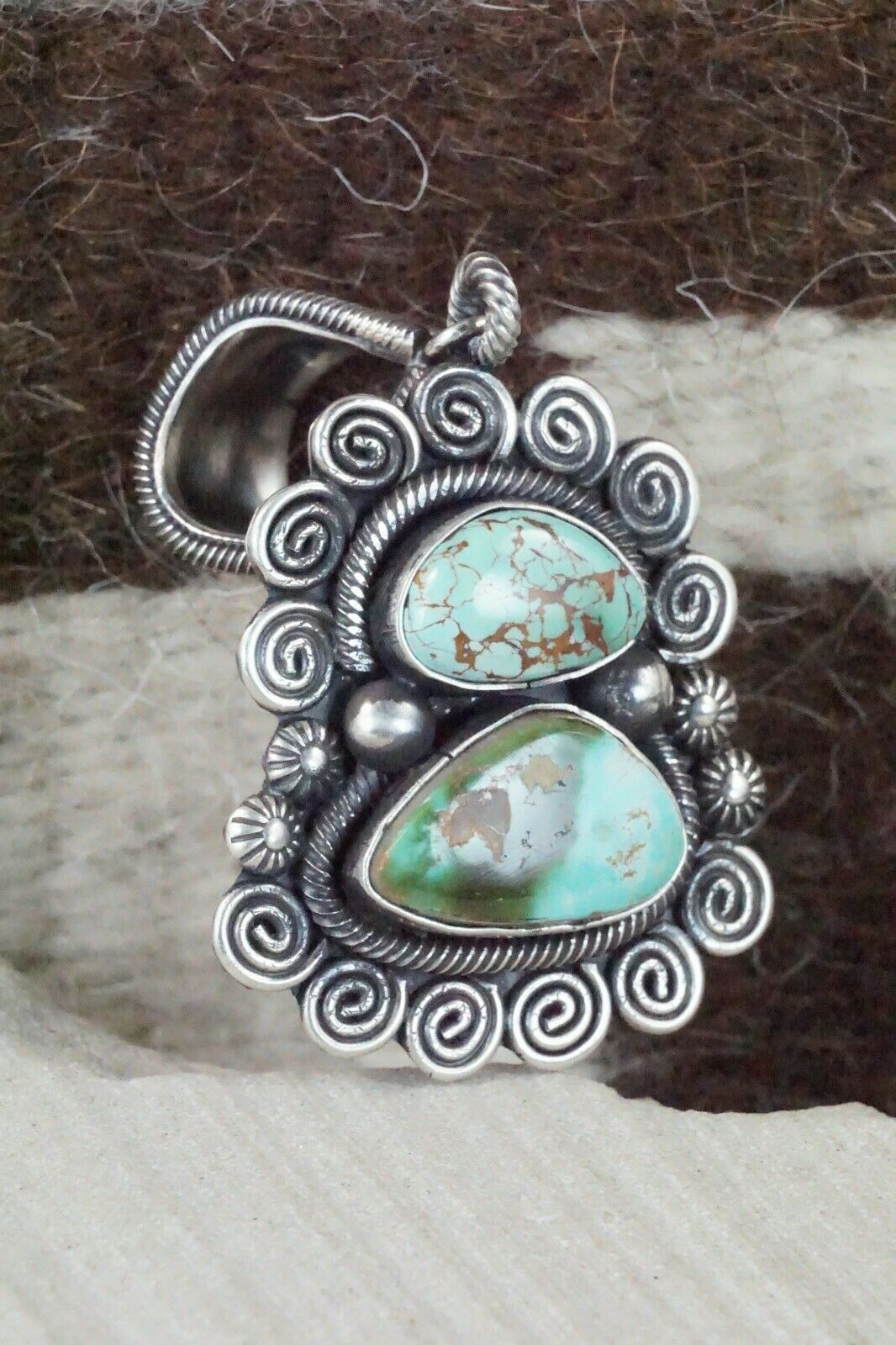 Turquoise & Sterling Silver Pendant - Jess Martinez