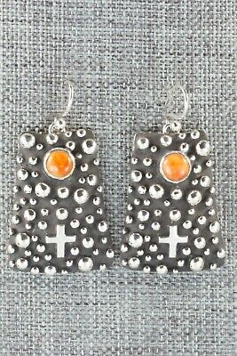 Spiny Oyster & Sterling Silver Earrings - Raymond Coriz