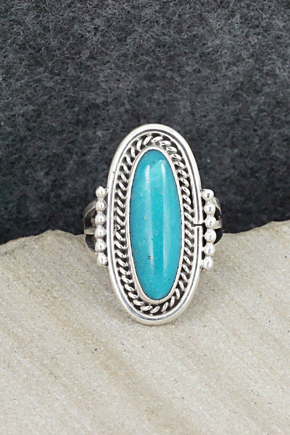 Turquoise & Sterling Silver Ring - Samuel Yellowhair - Size 6