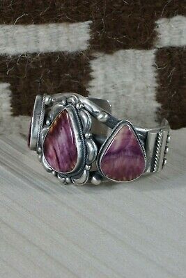 Navajo Spiny Oyster & Sterling Silver Bracelet - Tom Lewis - High Lonesome Trading