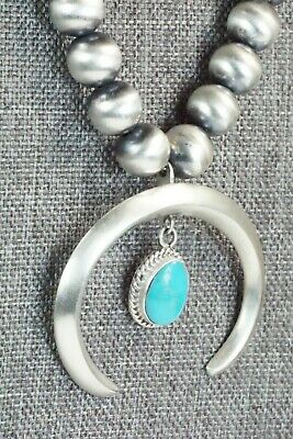 Turquoise & Sterling Silver Navajo Pearl Necklace - Jan Mariano