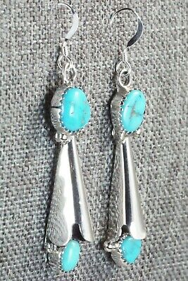 Turquoise & Sterling Silver Earrings - Roger Pino