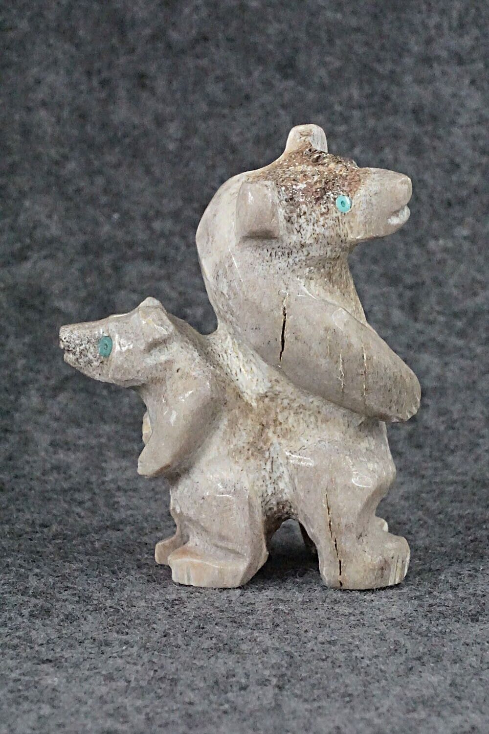 Bear with Cub Zuni Fetish Carving - Allison White