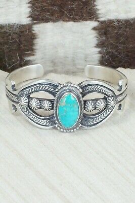 Turquoise and Sterling Silver Bracelet - Leon Martinez
