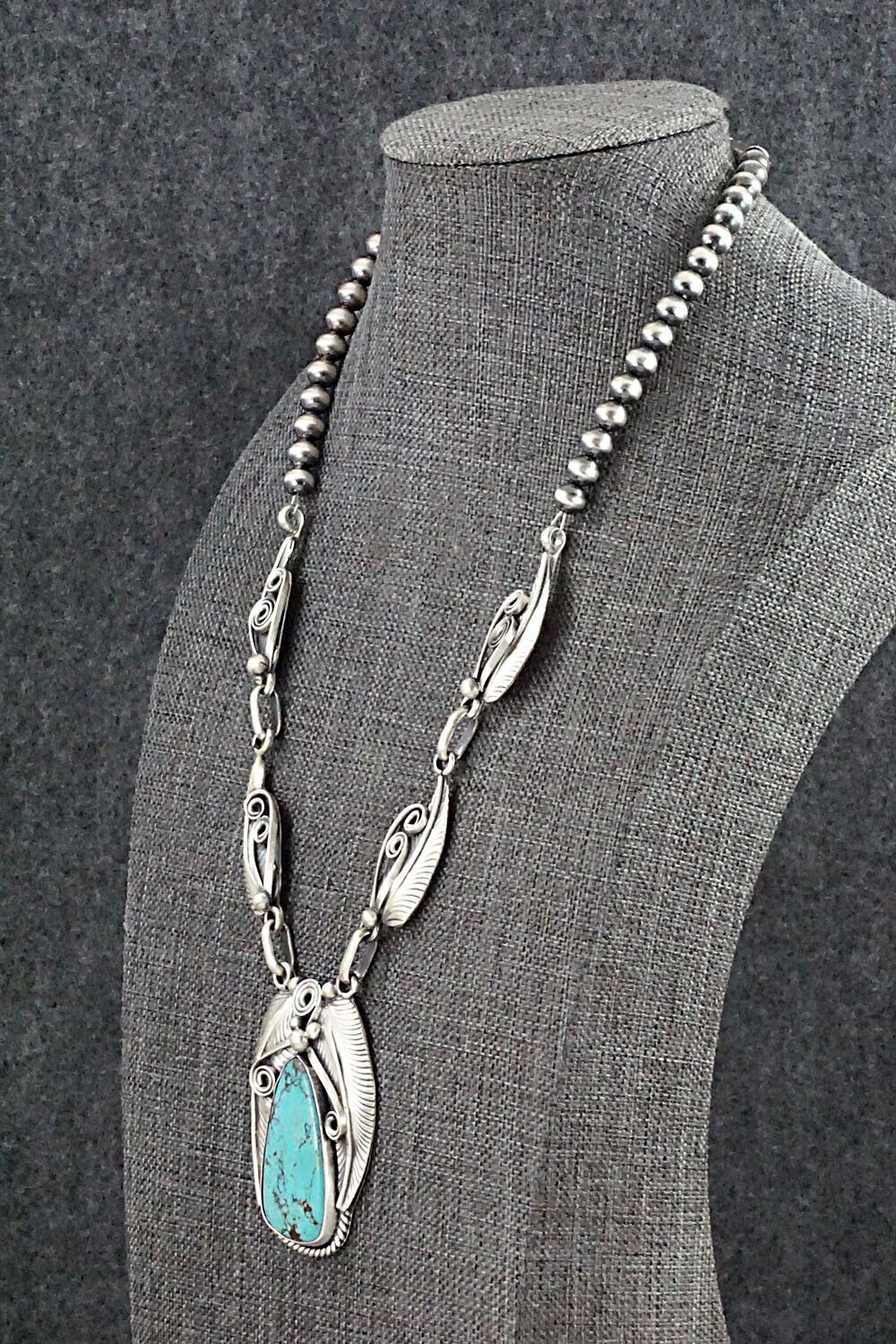 Turquoise & Sterling Silver Necklace - Davey Morgan