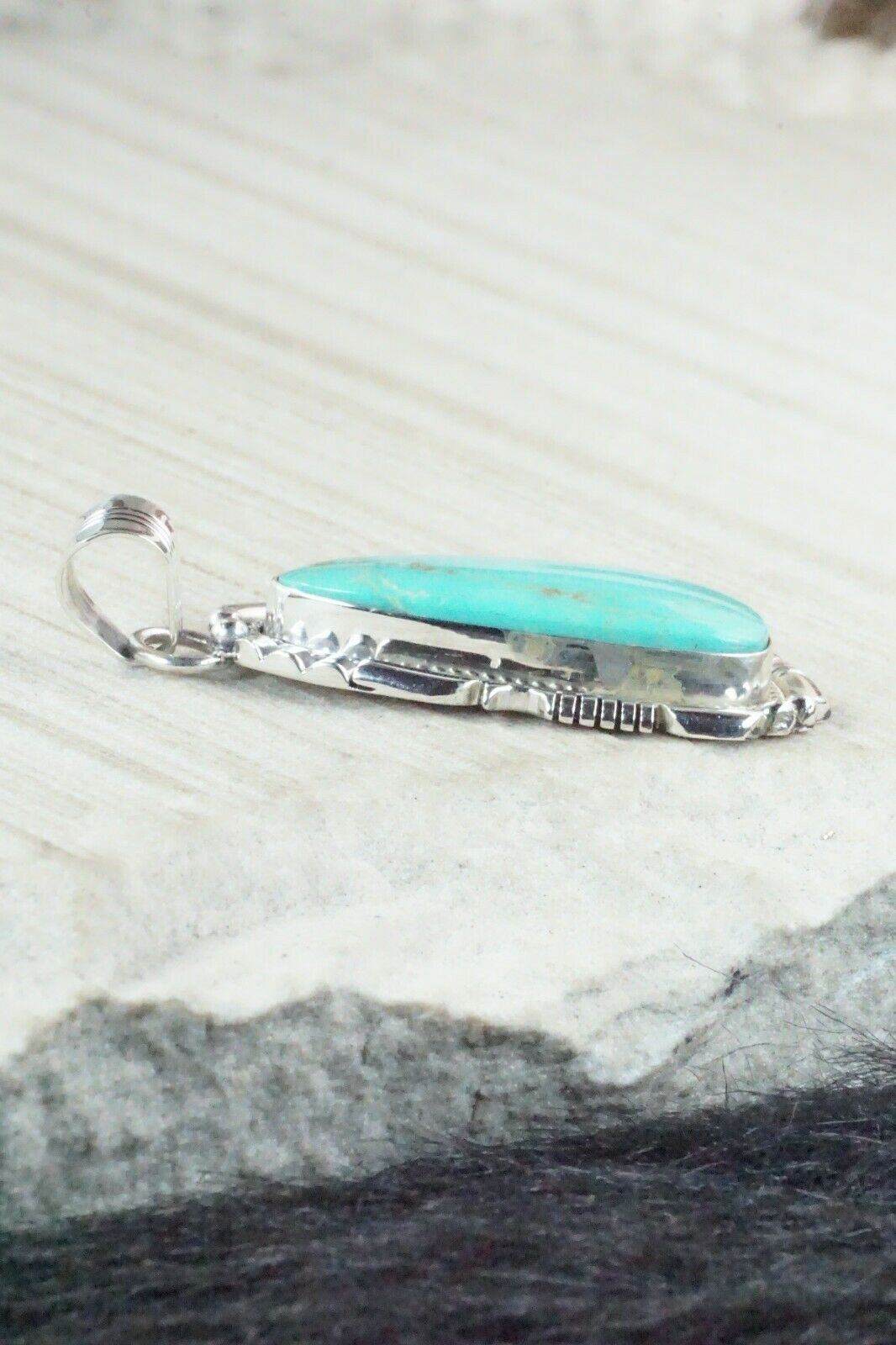 Turquoise & Sterling Silver Pendant - Samuel Yellowhair