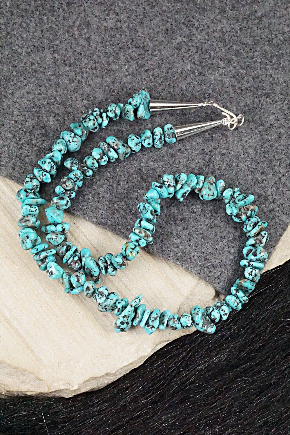Turquoise and Sterling Silver Necklace - Louise Joe