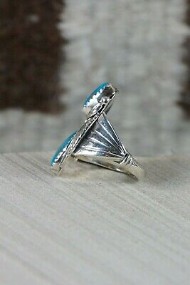 Navajo Turquoise and Sterling Silver Ring - Jeanette Saunders - Size 7 - High Lonesome Trading