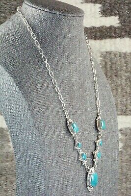 Turquoise & Sterling Silver Necklace - Lee Shorty