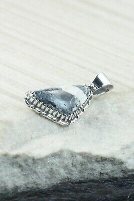 White Buffalo & Sterling Silver Pendant - Alvin Joe