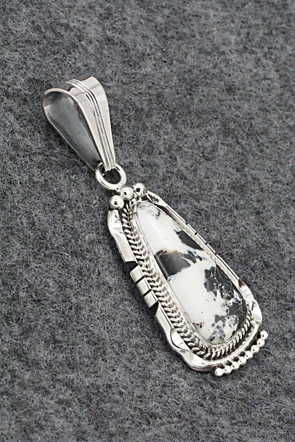 White Buffalo & Sterling Silver Pendant - Samuel Yellowhair