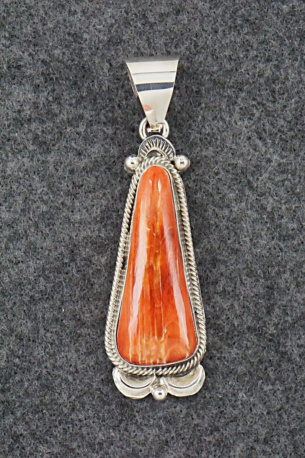 Spiny Oyster and Sterling Silver Pendant - Juanita Long