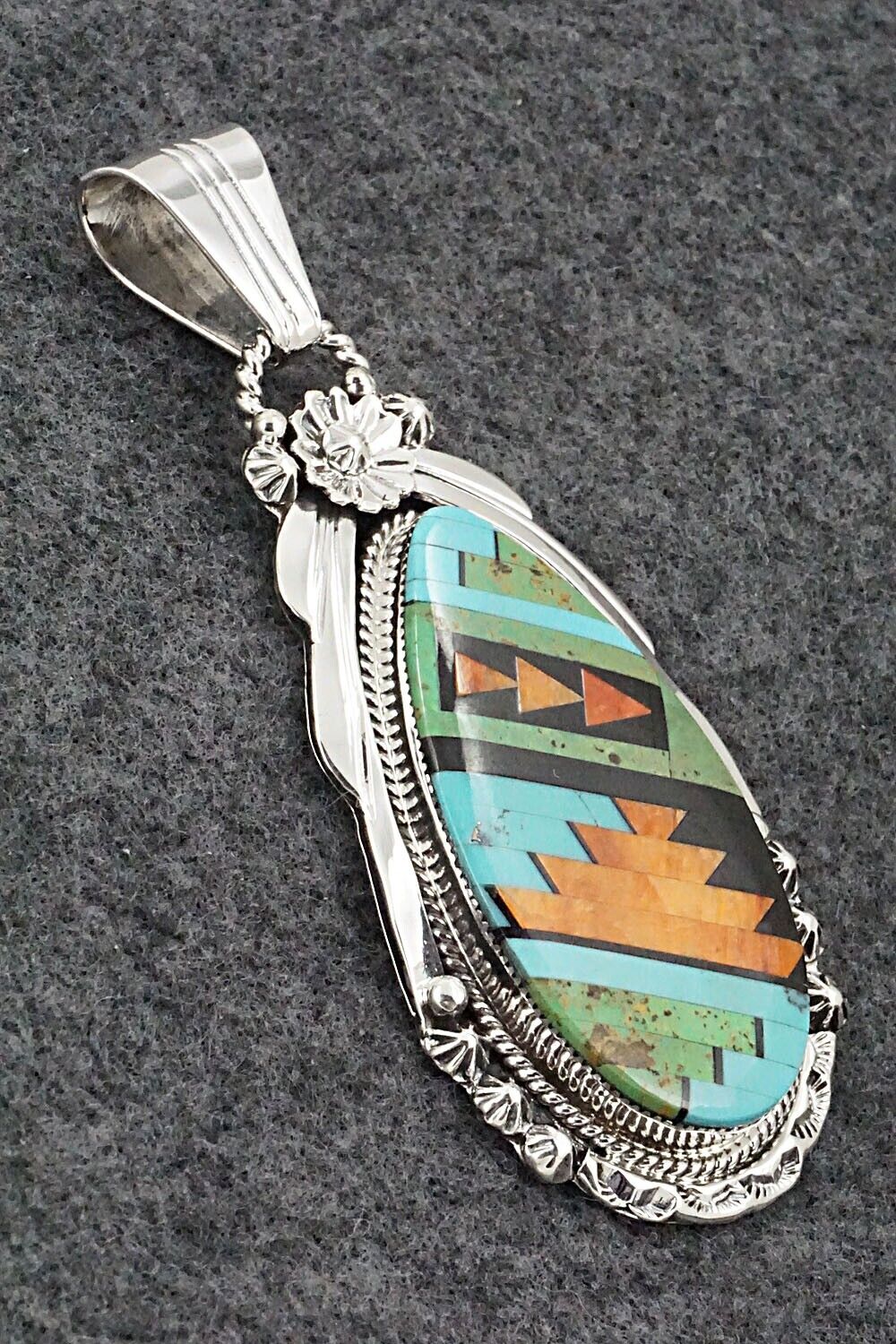 Multi Stone & Sterling Silver Pendant - Clayton Tom