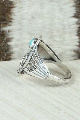 Turquoise & Sterling Silver Ring - Jeanette Saunders - Size 14