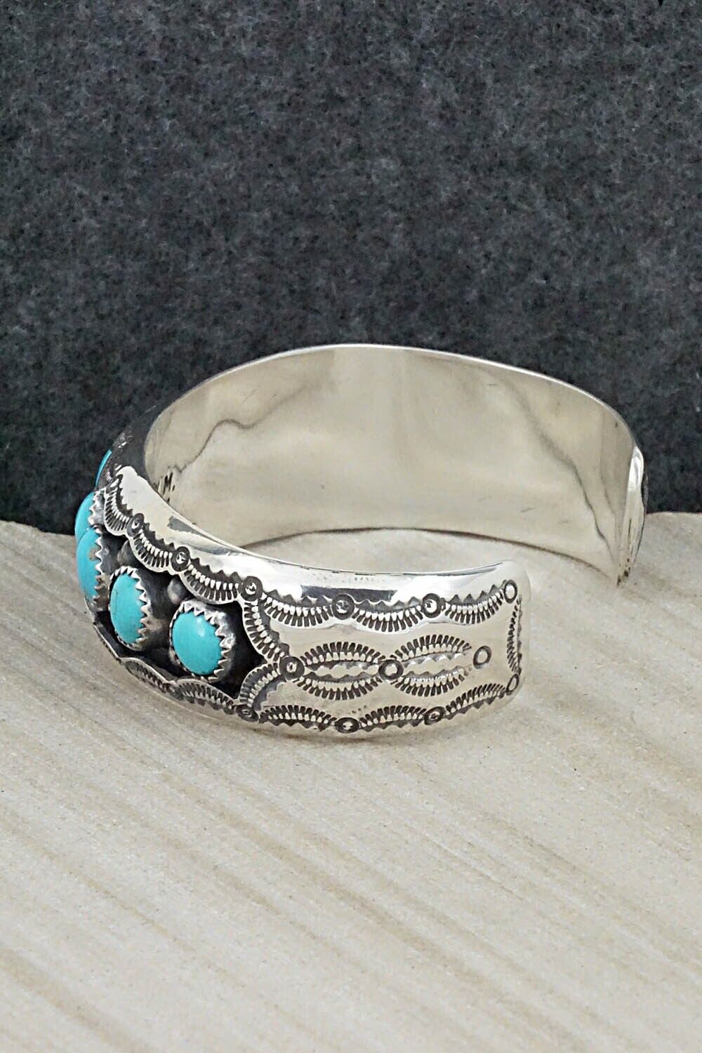 Turquoise & Sterling Silver Bracelet - Wilbert Muskett